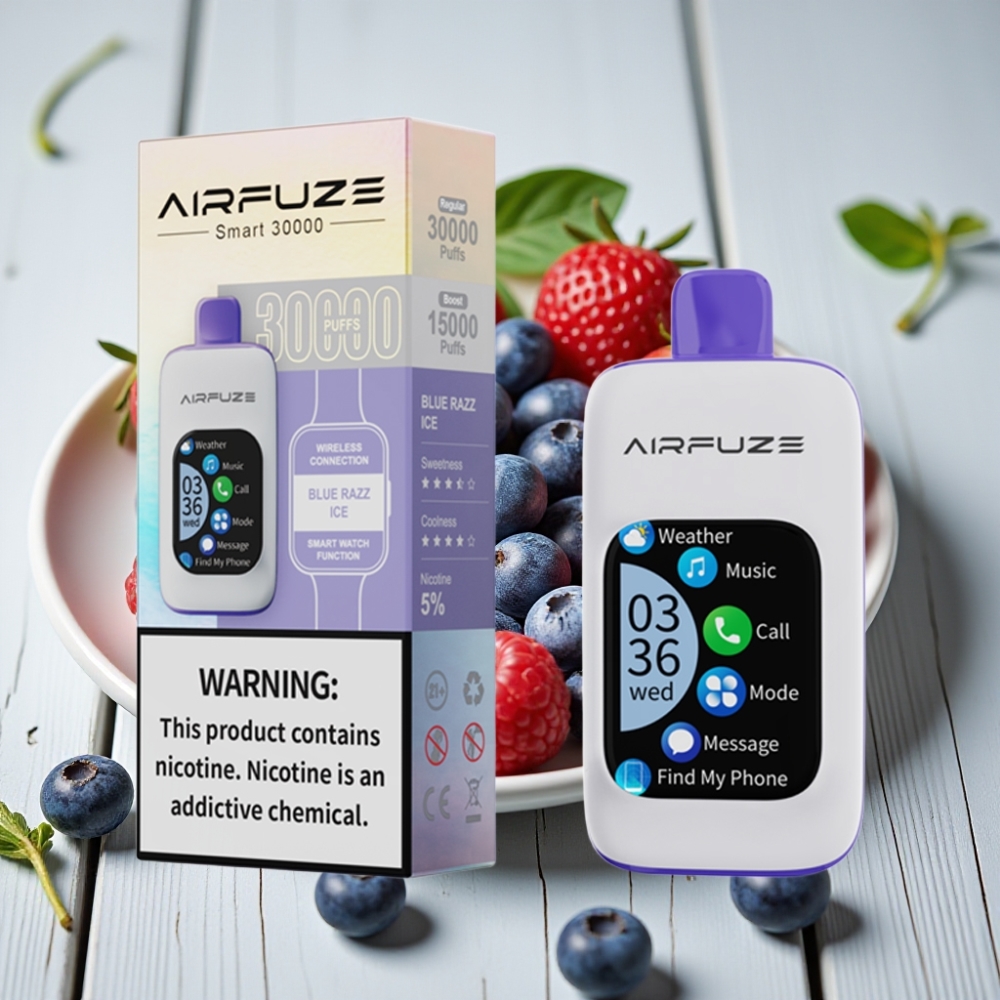 AirFuze Smart 30000 Puffs Disposable Pod Mavi Ahududu Buz 5 Nikotin 900mAh