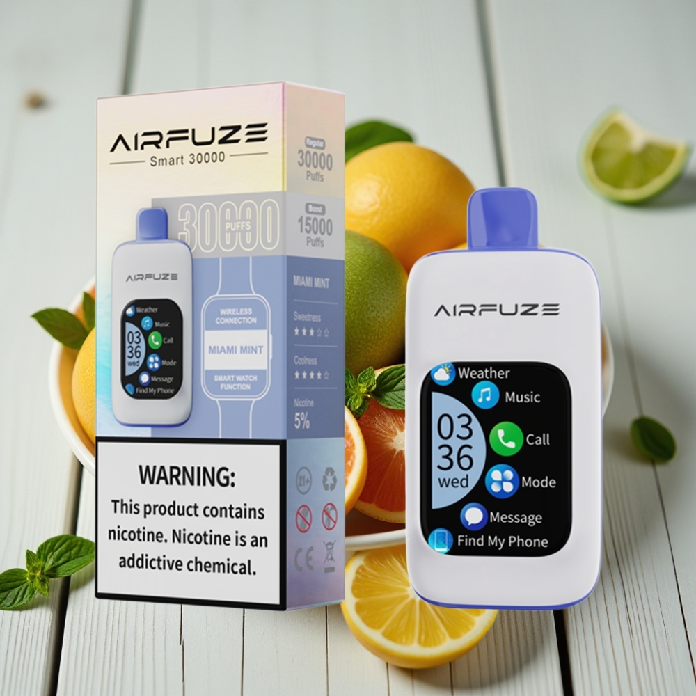 AirFuze Smart 30000 Puffs Disposable Pod Miami Nanesi – 5 Nikotin 900mAh Type-C
