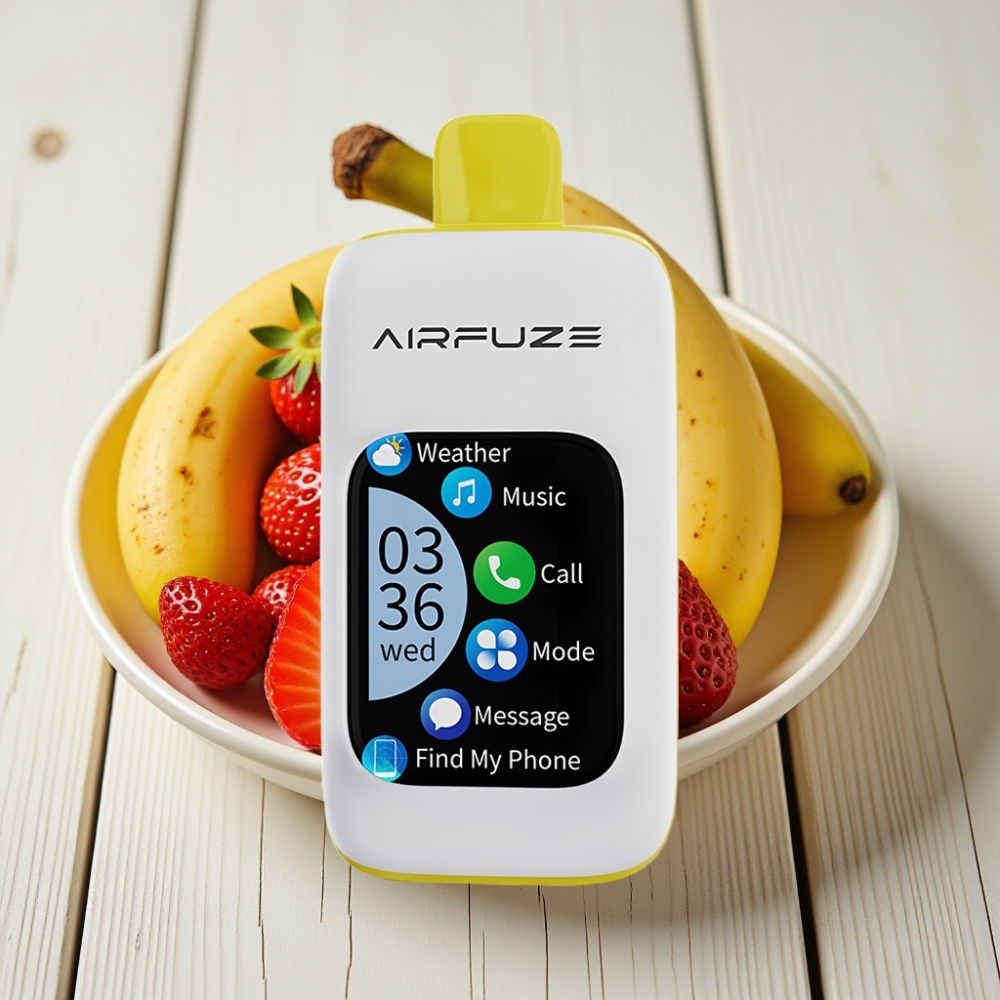 AirFuze Smart 30000 Puffs Disposable Pod Çilek Muz 5 Nikotin 900mAh Type-C
