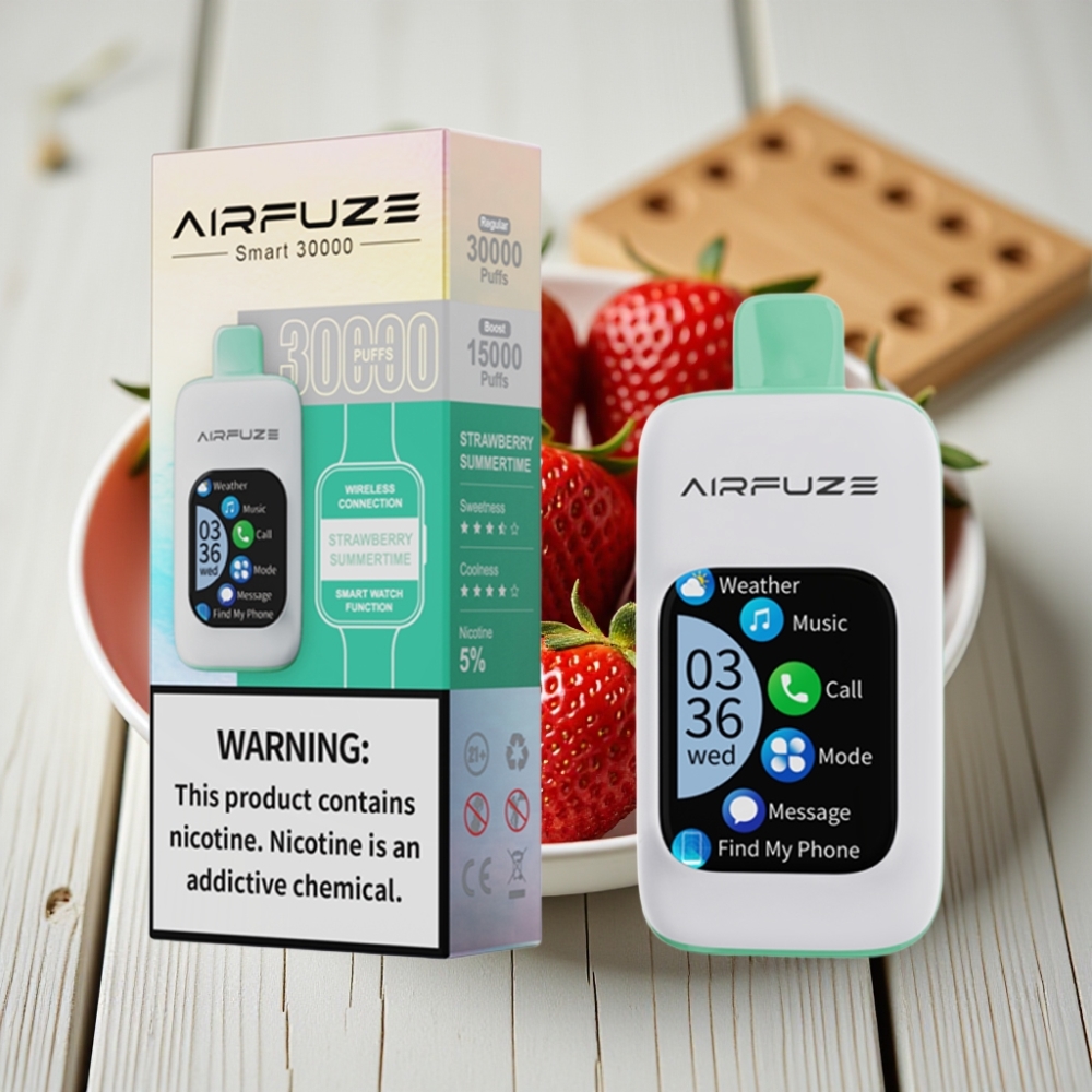 AirFuze Smart 30000 Puffs Disposable Pod Çilek Yaz Keyfi - 5 Nikotin 900mAh Type-C