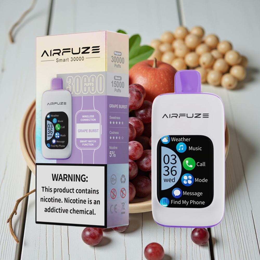AirFuze Smart 30000 Puffs Disposable Pod Üzüm Patlaması 5 Nikotin 900mAh Type-C