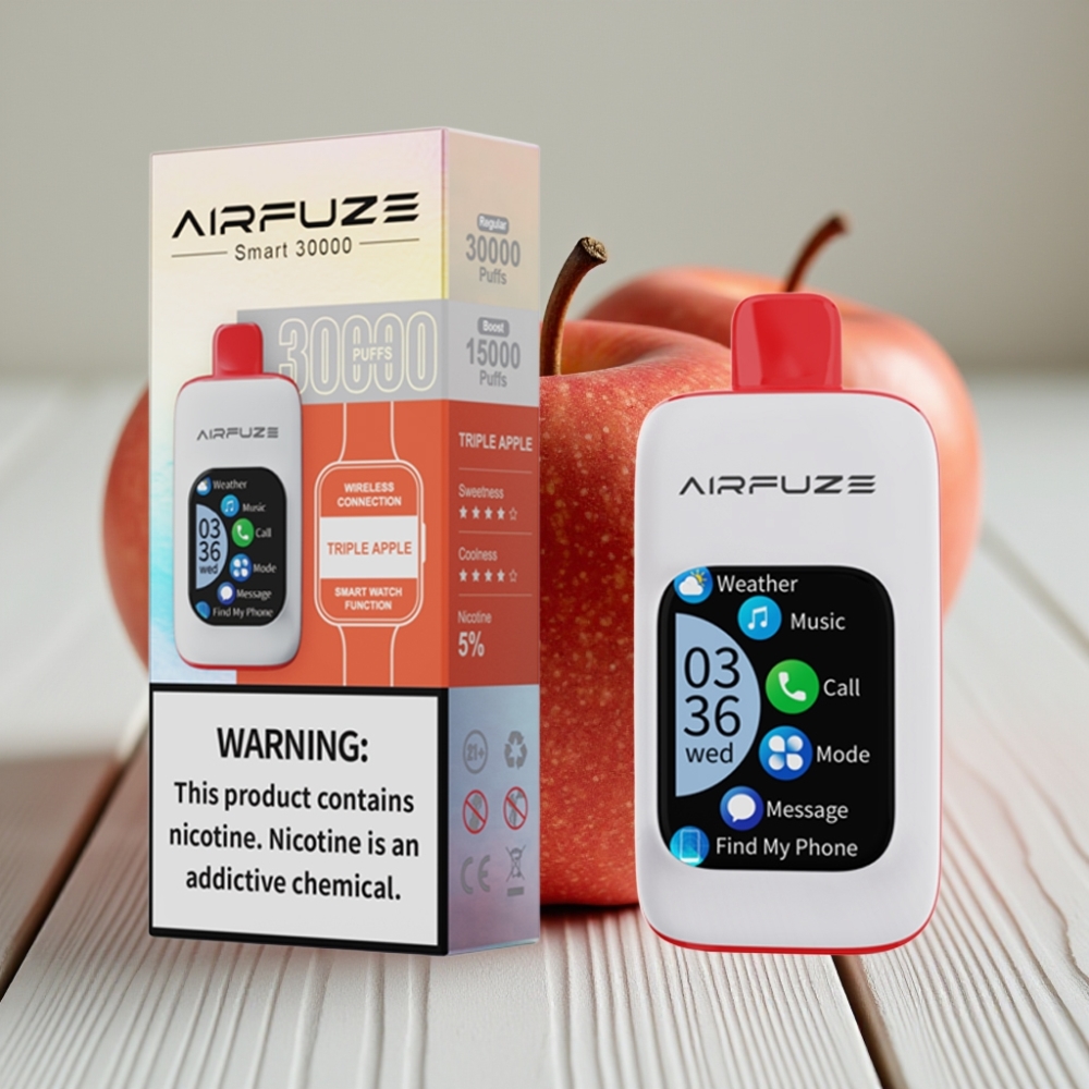 AirFuze Smart 30000 Puffs Disposable Pod Üçlü Elma 5 Nikotin 900mAh 201\ TFT Dokunmatik