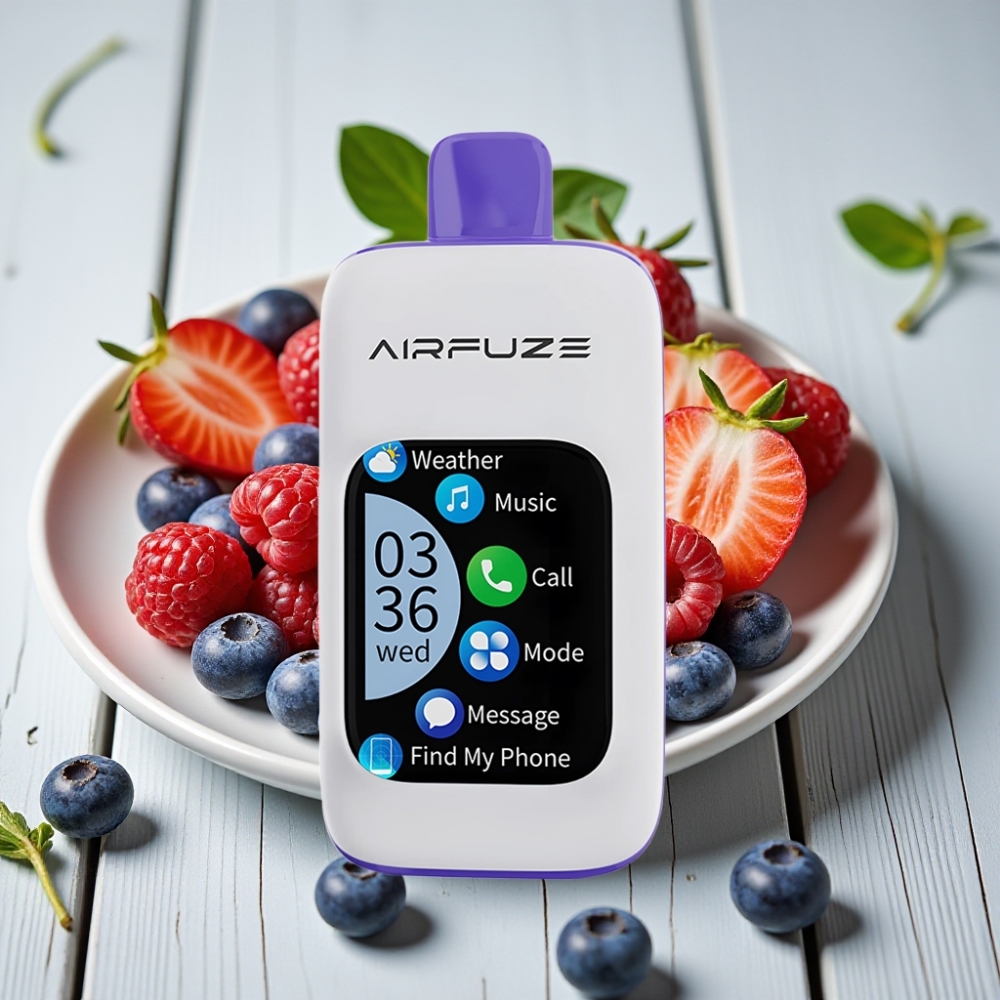 AirFuze Smart Pro 40000 Puffs Şarj Edilebilir 900mAh 20ML Mavi Ahududu Buz
