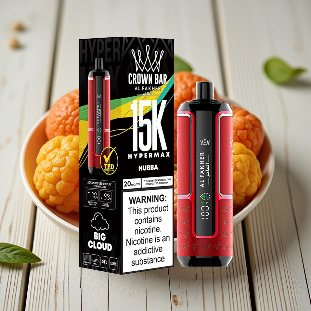 Al Fakher Crown Bar 15K Hypermax Tek Kullanımlık Vape Kit Hubba – 22ml 600mAh 15000 Puff