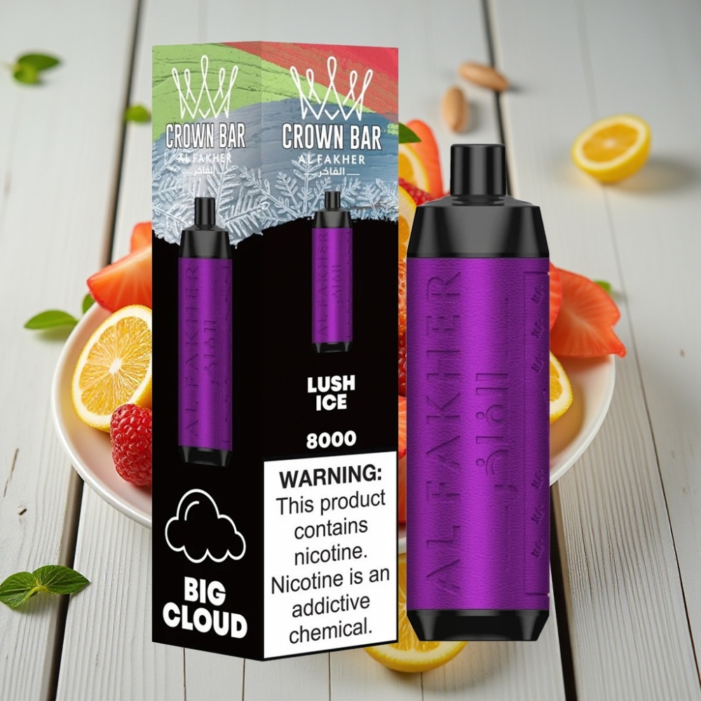 Al Fakher Crown Bar 8000 Crystal Tek Kullanımlık Vape Buzlu Yeşillik – 18ml 5mg 8000 Puff