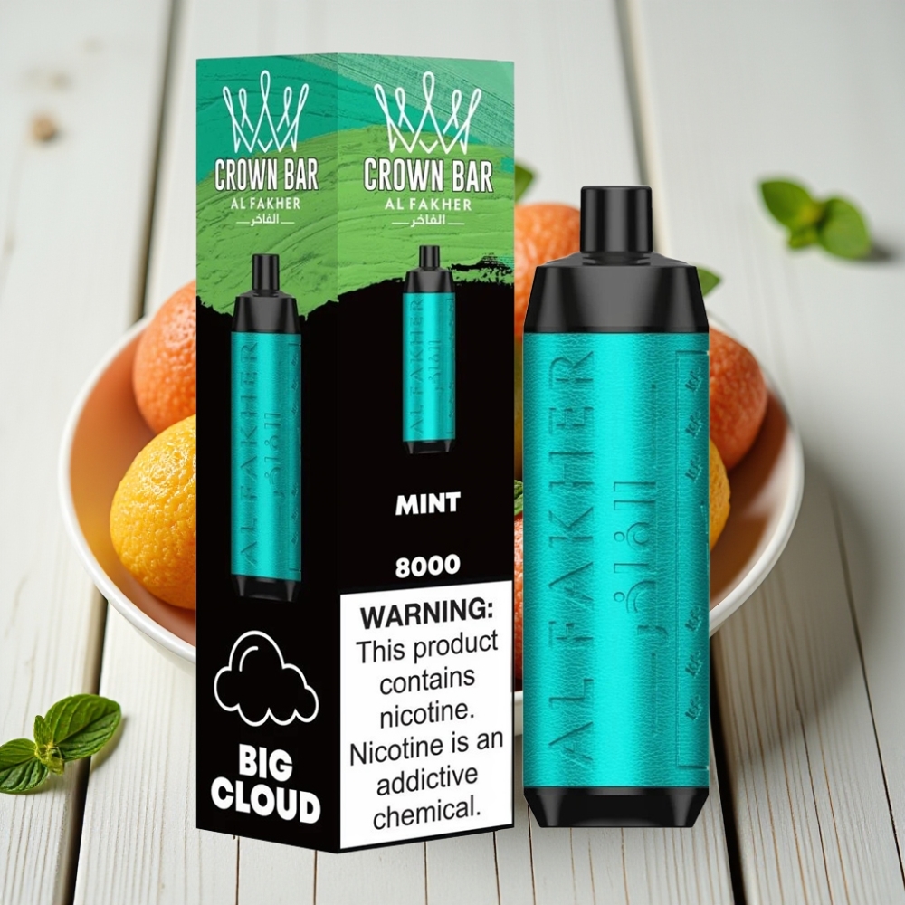 Al Fakher Crown Bar 8000 Crystal Tek Kullanımlık Vape Nane 18ml 8000 Puff 5mg Nikotin