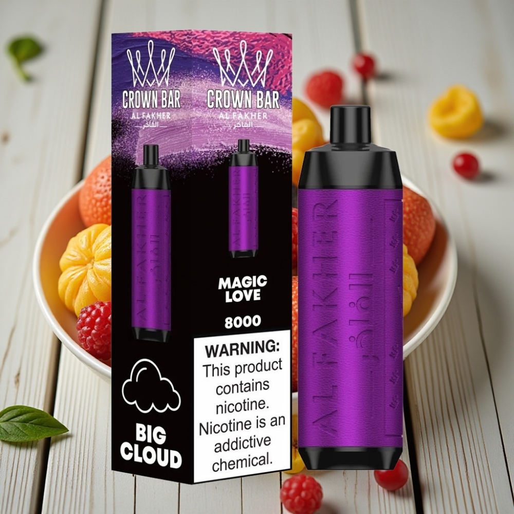 Al Fakher Crown Bar 8000 Crystal Tek Kullanımlık Vape Sihirli Aşk – 18ml 8000 Puff 600mAh