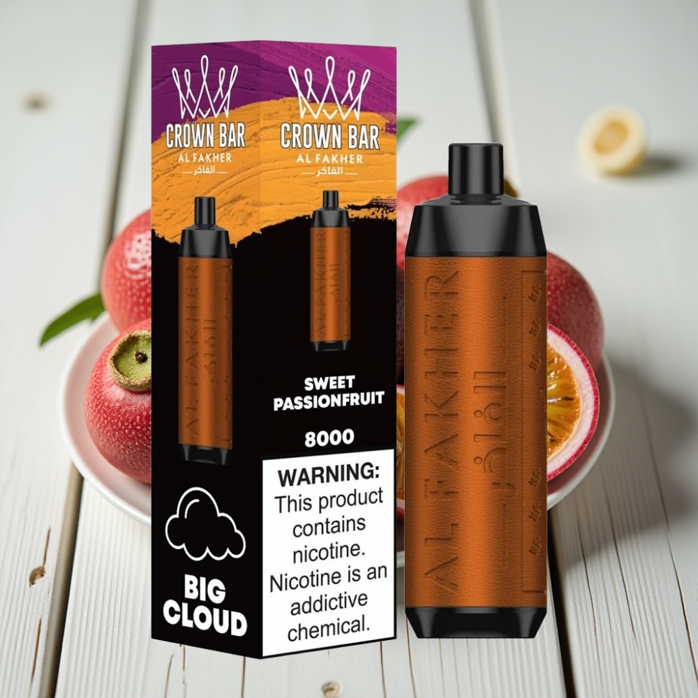 Al Fakher Crown Bar 8000 Crystal Tek Kullanımlık Vape Tatlı Çarkıfelek 18ml 8000 Puff USB-C