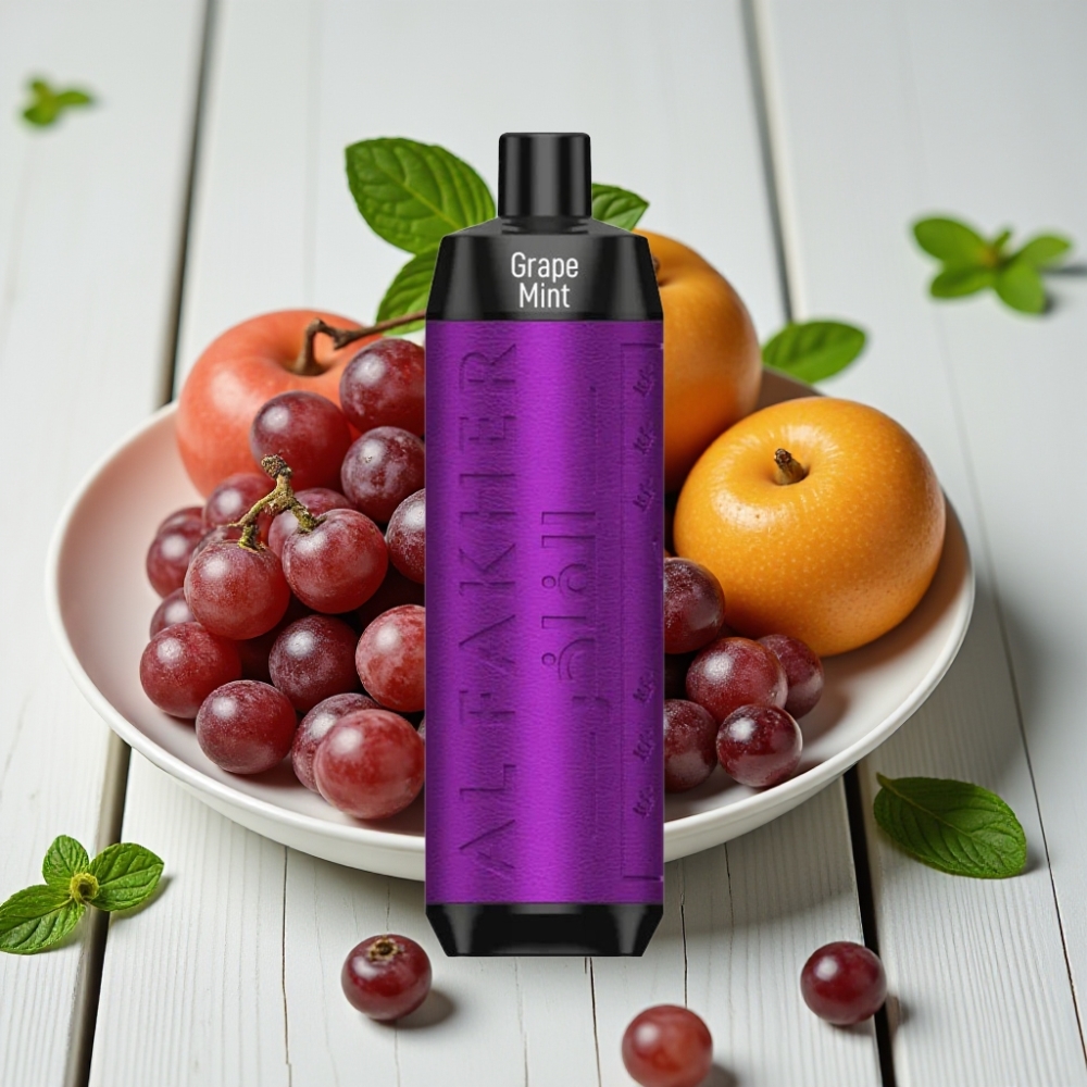 Al Fakher Crown Bar 8000 Crystal Tek Kullanımlık Vape Üzüm Nane – 600mAh 18ml 8000 Puff