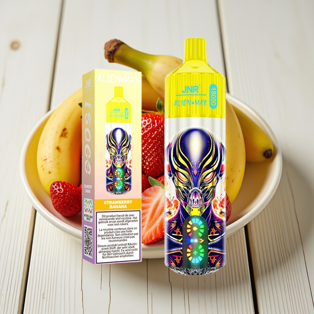 JNR Alien Max 18000 Puffs Çilek Muz 28ml 850mAh Tip-C Şarj