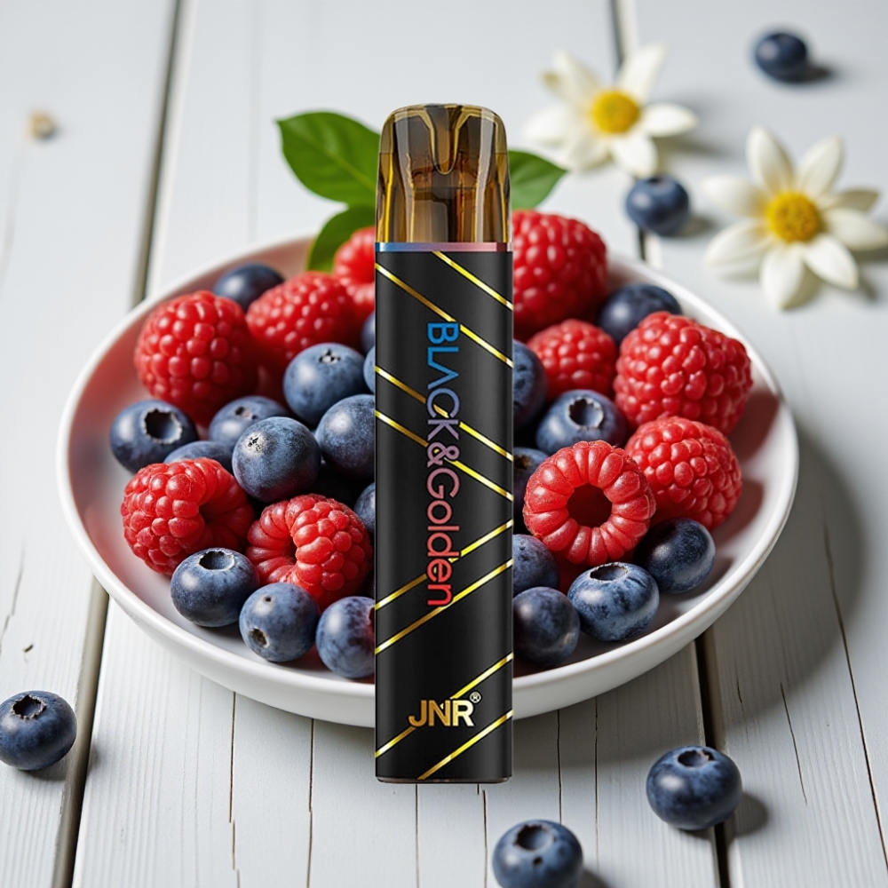 JNR BlackGolden 600+200 Puffs Kullan-At Vape Yaban Mersini Ekşi Ahududu 800 Puffs 550mAh