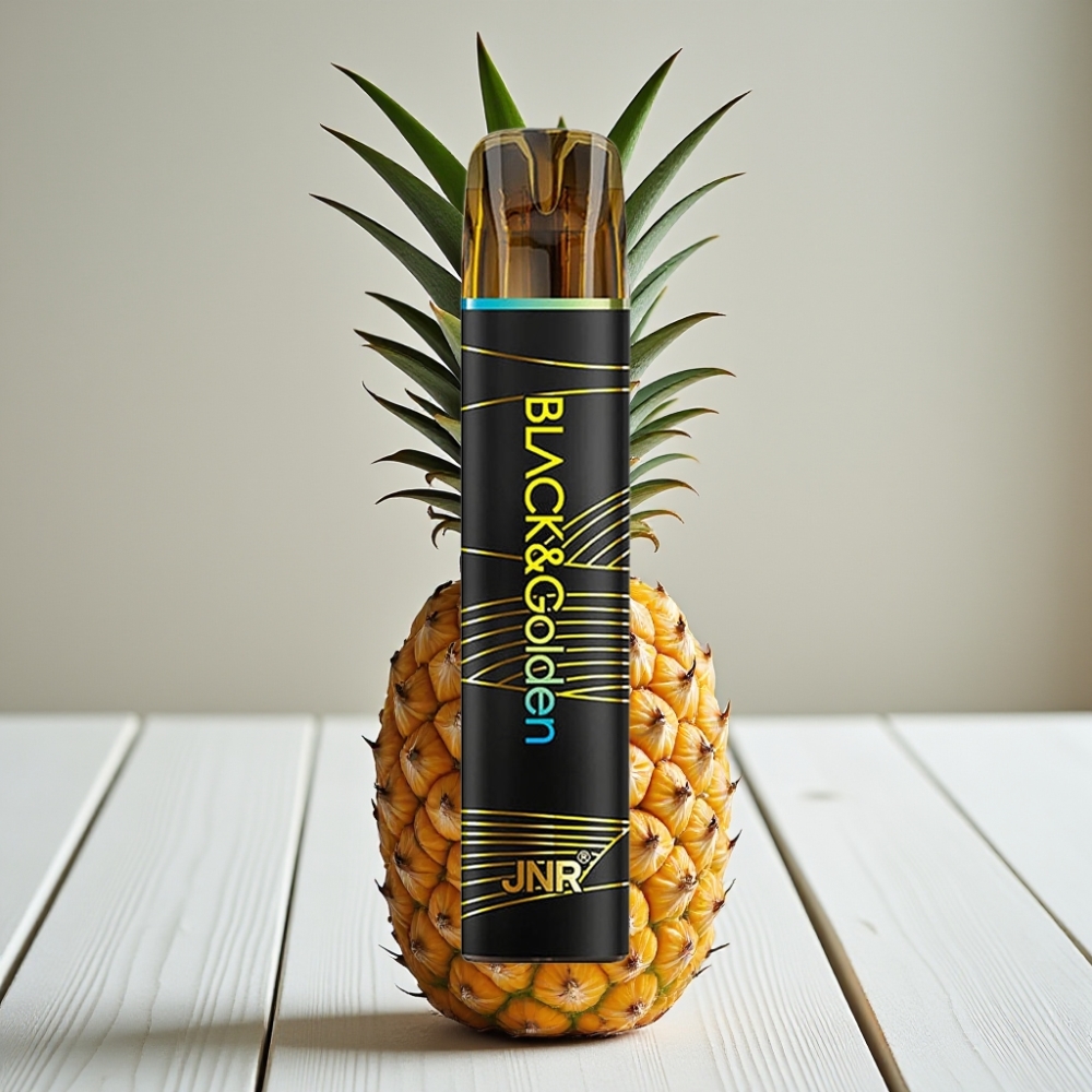 JNR BlackGolden 600+200 Puffs Tek Kullanımlık Vape Ananas Buz 800 Puff 550mAh 2ml