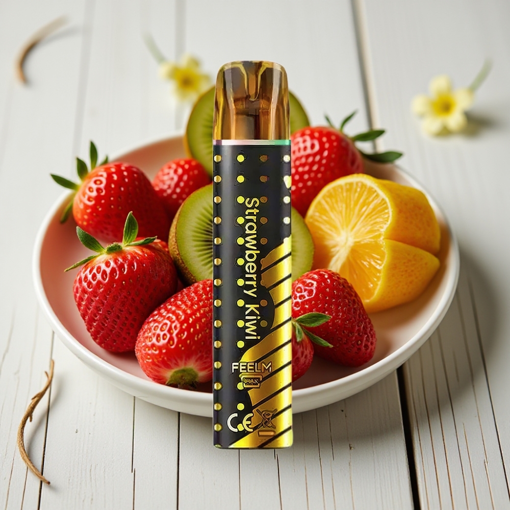 JNR BlackGolden 600+200 Puffs Tek Kullanımlık Vape Çilek Kivi 800 Puffs 550mAh 2ml