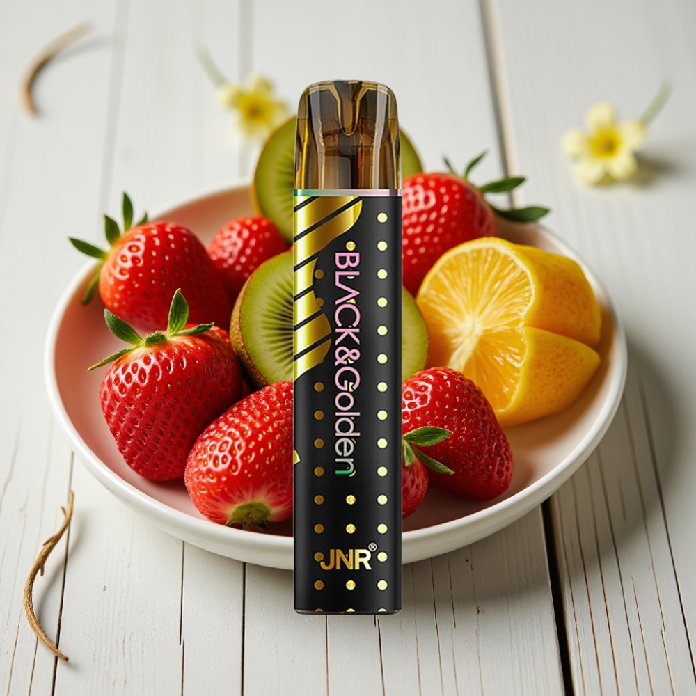 JNR BlackGolden 600+200 Puffs Tek Kullanımlık Vape Çilek Kivi 800 Puffs 550mAh 2ml