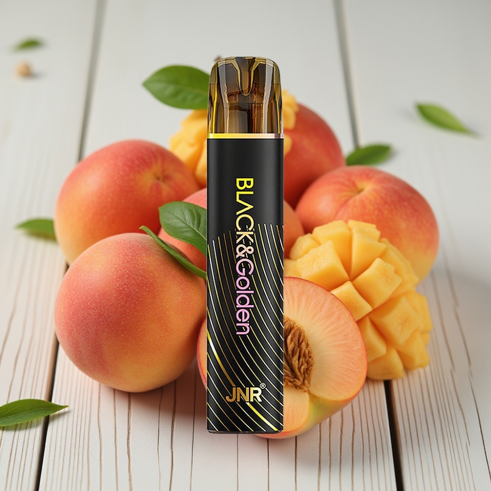 JNR BlackGolden 600+200 Puffs Şeftali Mango Aromalı Tek Kullanımlık Vape - 800 Puffs 550mAh 2ml