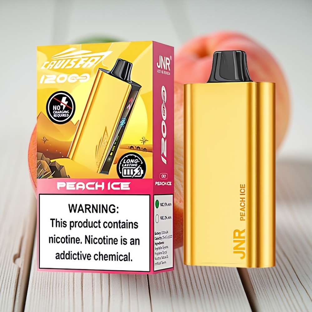 JNR Cruiser 12000 Puf Şarjsız Tek Kullanımlık Vape Şeftali Buz 3500mAh 25ml 12ohm