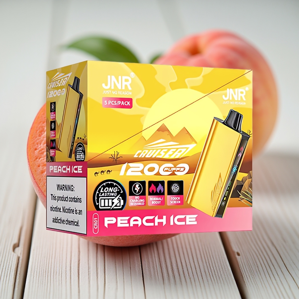 JNR Cruiser 12000 Puf Şarjsız Tek Kullanımlık Vape Şeftali Buz 3500mAh 25ml 12ohm