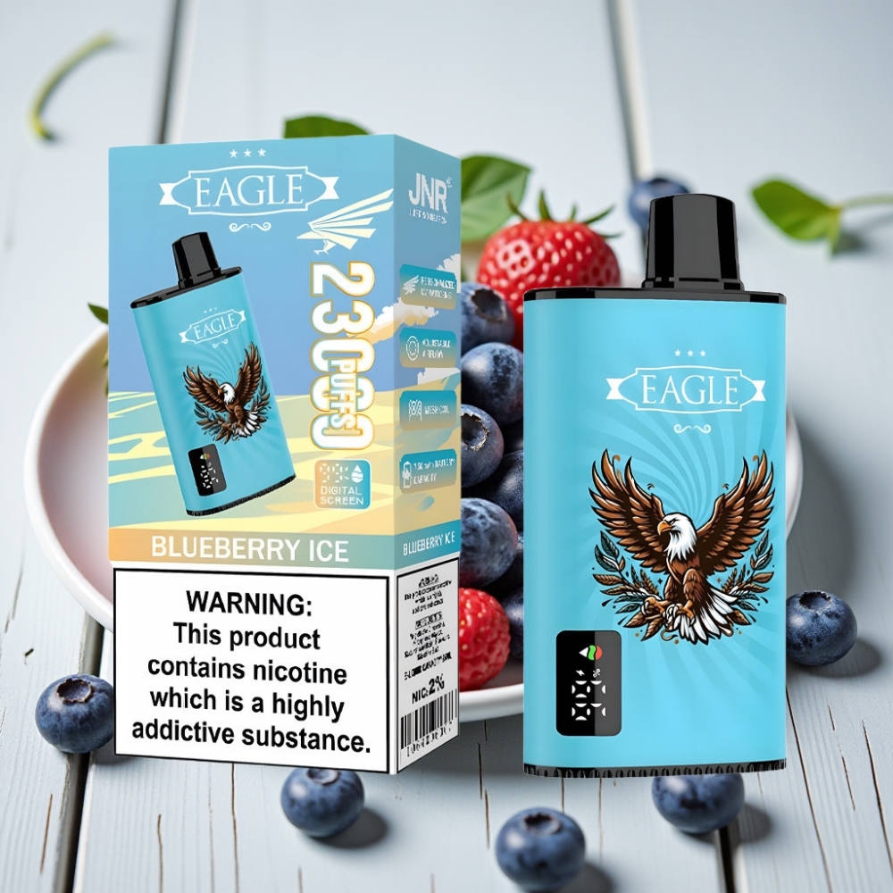 JNR EAGLE Smart 23000 Puff Tek Kullanımlık Vap Blueberry Ice Digital Ekran 10ohm Mesh Coil 750mAh