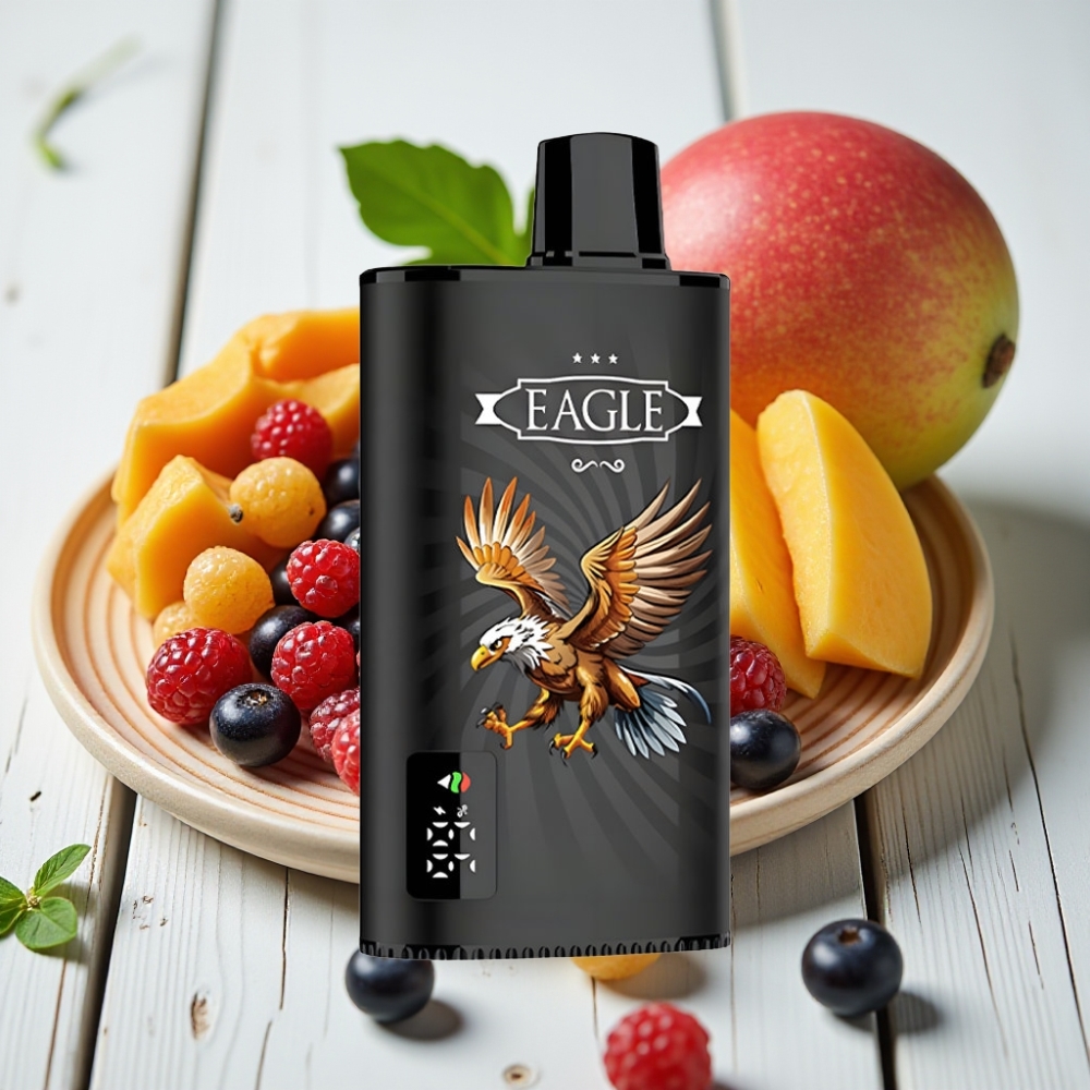 JNR EAGLE Smart 23000 Puffs Tek Kullanımlık Vape Böğürtlenli Mango Buz – Dijital Ekran 10ohm Mesh 750mAh