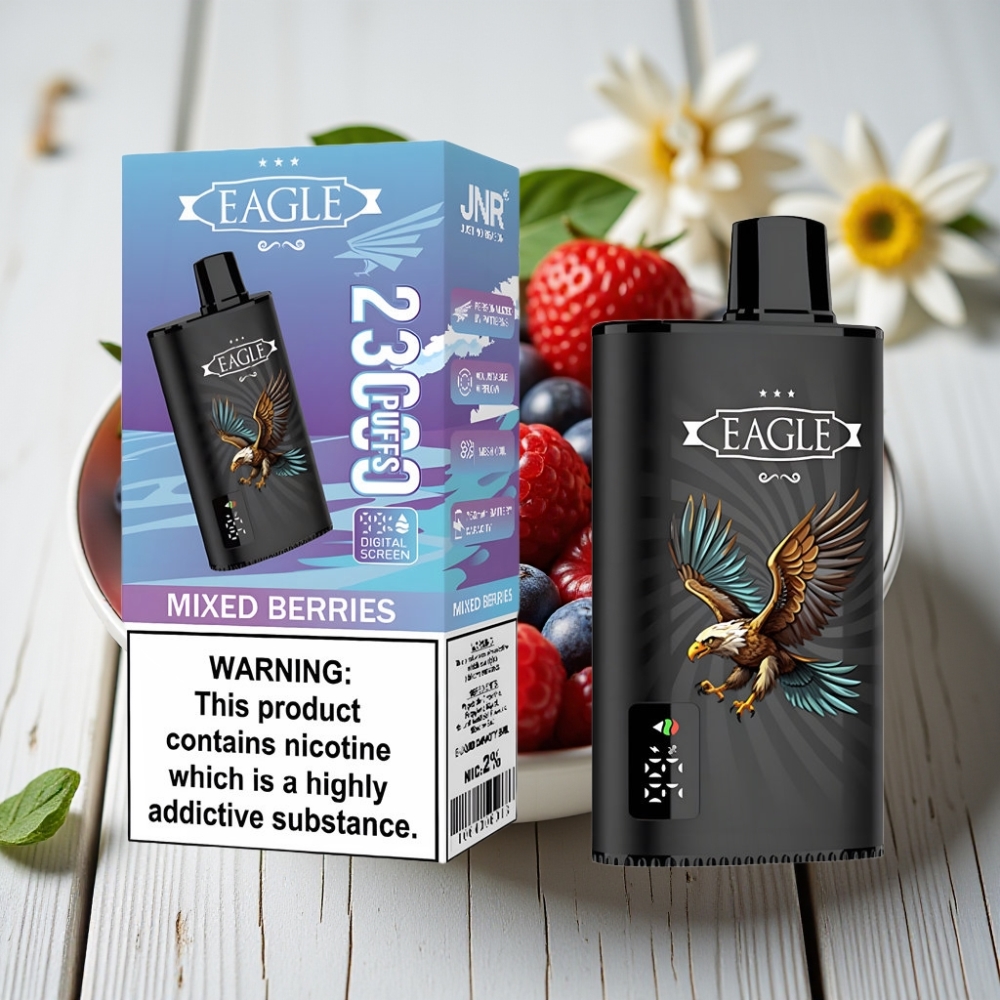 JNR EAGLE Smart 23000 Puffs Tek Kullanımlık Vape Karışık Meyveler Digital Ekran 25ml Type-C