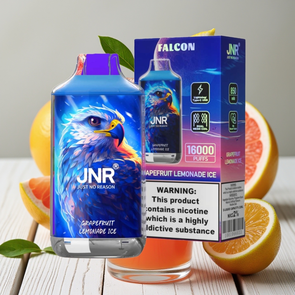 JNR Falcon 16000 Puffs Greyfurt Limonata Ice Tek Kullanımlık Vape 850mAh 22ml