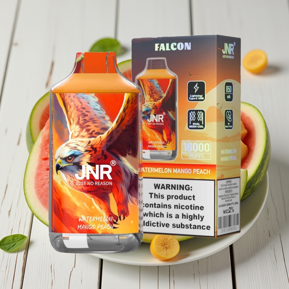 JNR Falcon 16000 Puffs Karpuz Mango Şeftali – 850mAh 22ml Dual Mesh Coil Type C