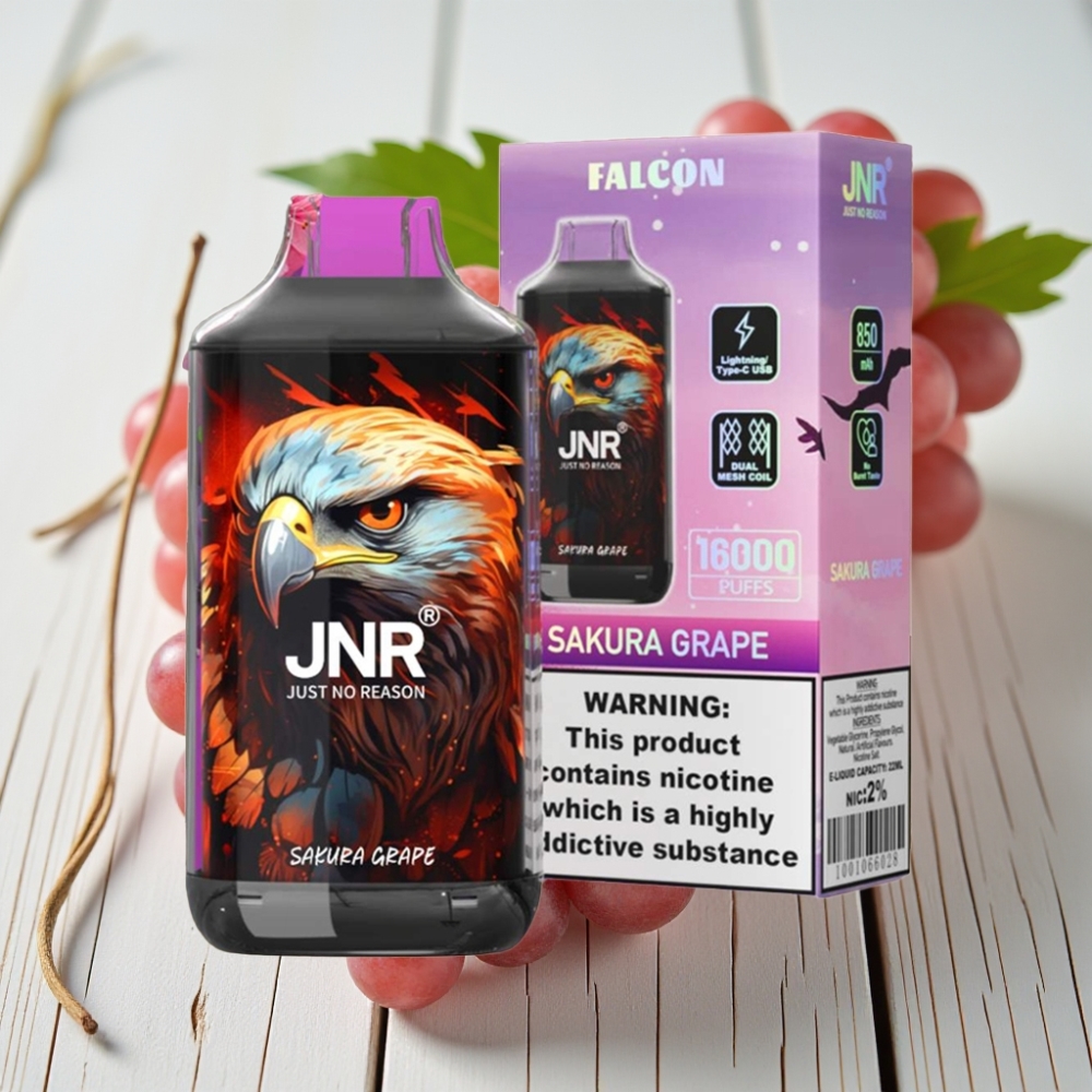JNR Falcon 16000 Puffs Sakura Üzüm – 850mAh 22ml Dual Mesh Coil Type C