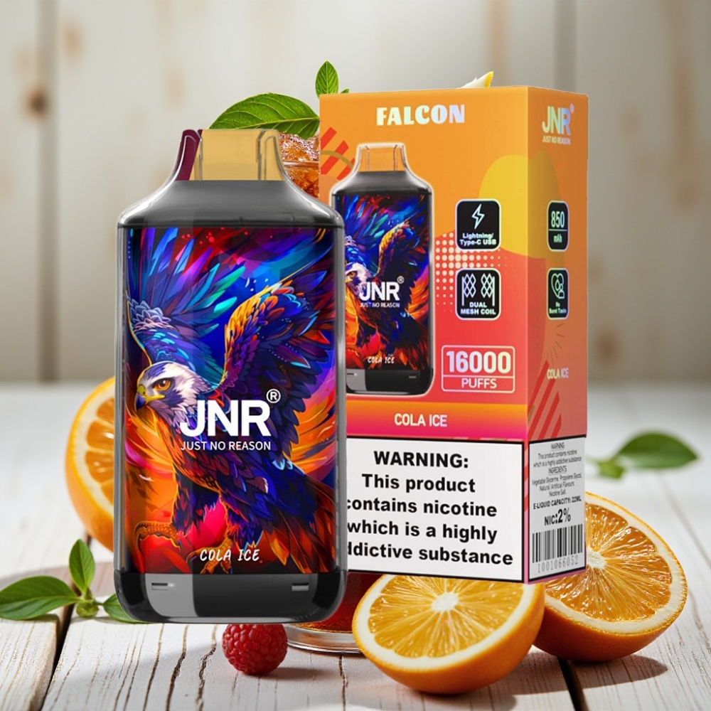 JNR Falcon 16000 Puffs Tek Kullanımlık Vape Kola Buz – 850mAh 22ml Dual Mesh Coil