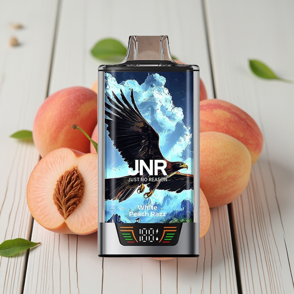 JNR Falcon Pro 28000 Tek Kullanımlık Vape Beyaz Şeftali Ahududu 30ml 950mAh 28000 Puff