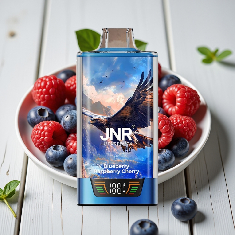JNR Falcon Pro 28000 Tek Kullanımlık Vape Yaban Mersini Ahududu Kiraz 30ml 950mAh 28000 Puff