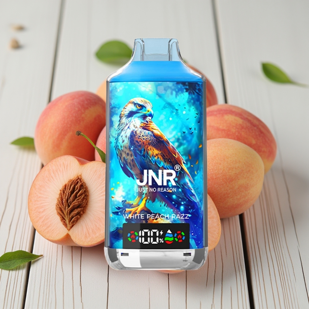 JNR Falcon X 18000 Puffs Beyaz Şeftali Ahududu 750mAh 24ml Dijital Ekran Type-C