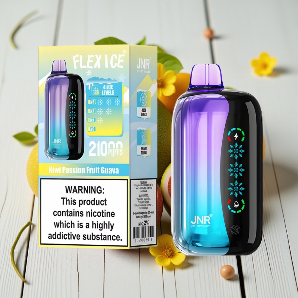 JNR Flex Ice 21000 Puff Kullan-At Vape Kivi Çarkıfelek Guava - 26ml 12 Ohm Type-C