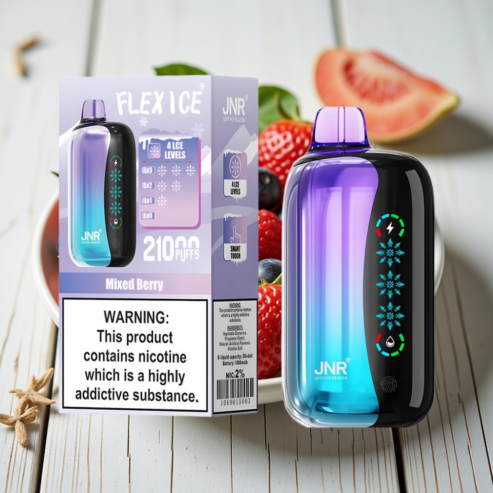 JNR Flex Ice 21000 Puff Nargile Karışık Meyve 26ml 12 Ohm Dual Mesh 1000mAh