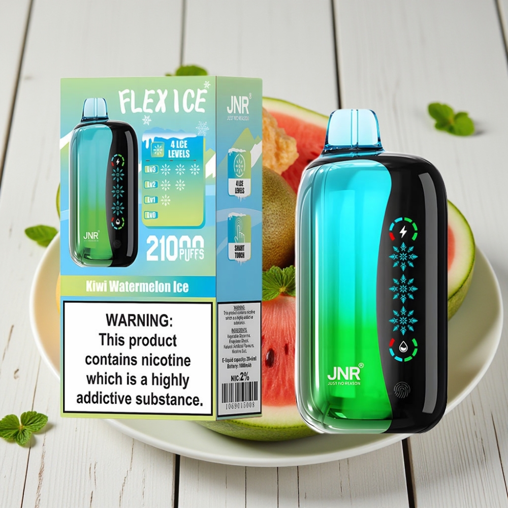 JNR Flex Ice 21000 Puffs Tek Kullanımlık Vape Kivi Karpuz Buzu - 26ml 12 Ohm Dual Mesh Type-C