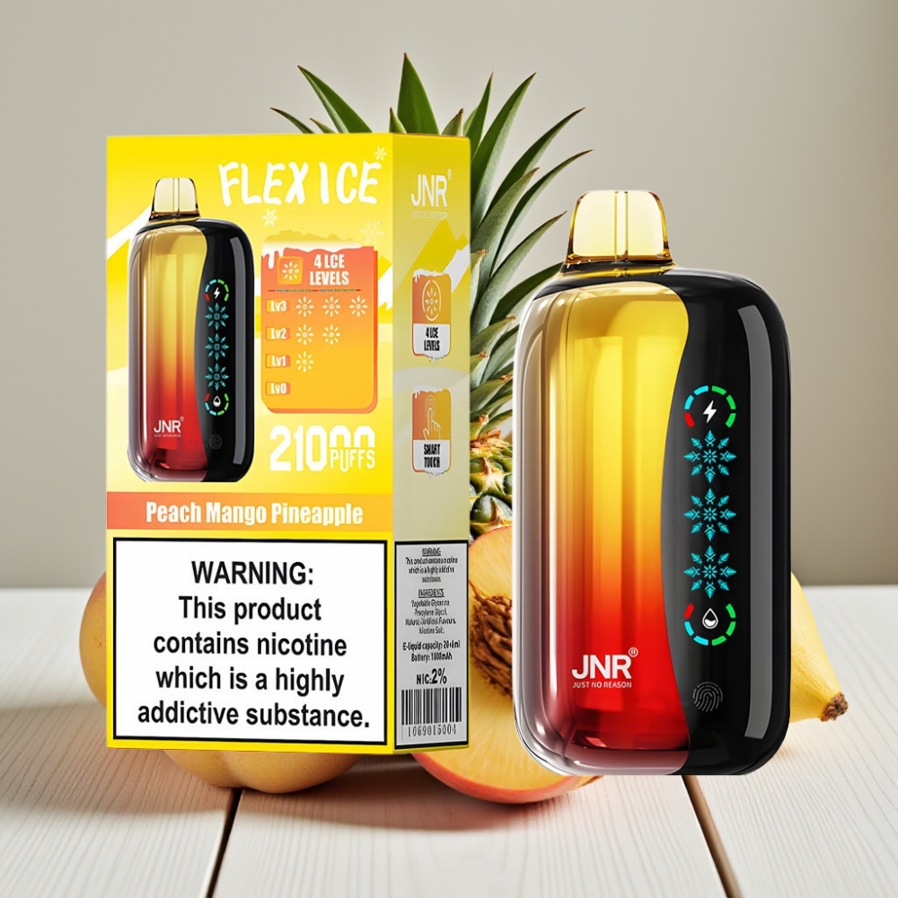 JNR Flex Ice 21000 Puffs Tek Kullanımlık Vape Şeftali Mango Ananas 26ml 1000mAh Type-C