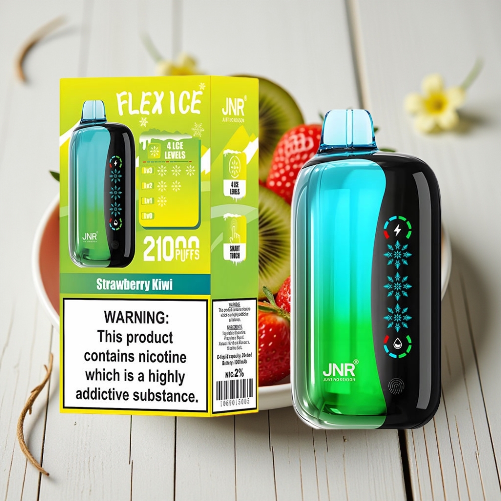 JNR Flex Ice 21000 Puffs Çilek Kivi Tek Kullanımlık Vape 26ml 1000mAh Type-C