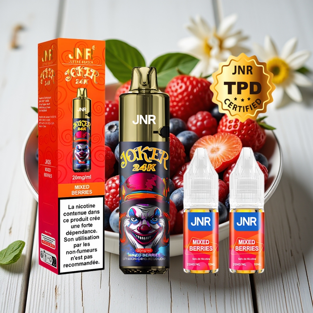 JNR Joker 24K Puffs Tek Kullanımlık Vape Karışık Meyveler 2+10ml 800mAh 24000 Puffs