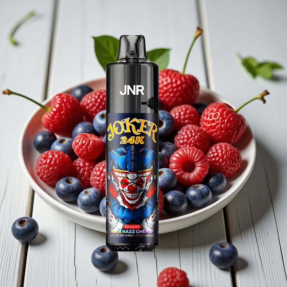 JNR Joker 24K Puffs Tek Kullanımlık Vape Mavi Ahududu Kiraz 24000 Puffs 2ml 800mAh