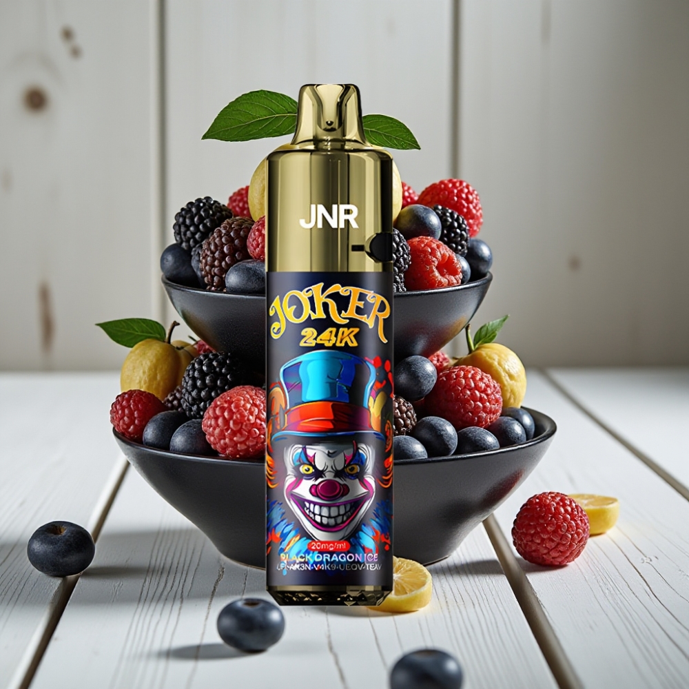 JNR Joker 24K Puffs Tek Kullanımlık Vape Siyah Ejderha Buz - 24000 Puffs 2ml 800mAh