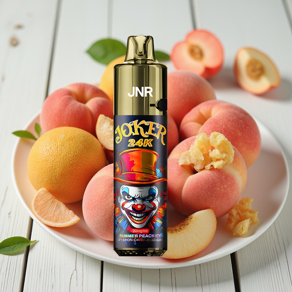 JNR Joker 24K Puffs Tek Kullanımlık Vape Yaz Şeftali Buz - 2+10ml 800mAh 24000 Puffs