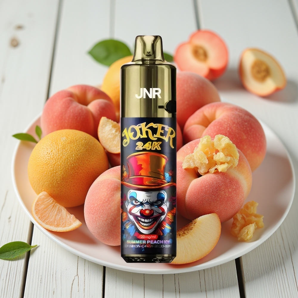JNR Joker 24K Puffs Tek Kullanımlık Vape Yaz Şeftali Buz - 2+10ml 800mAh 24000 Puffs