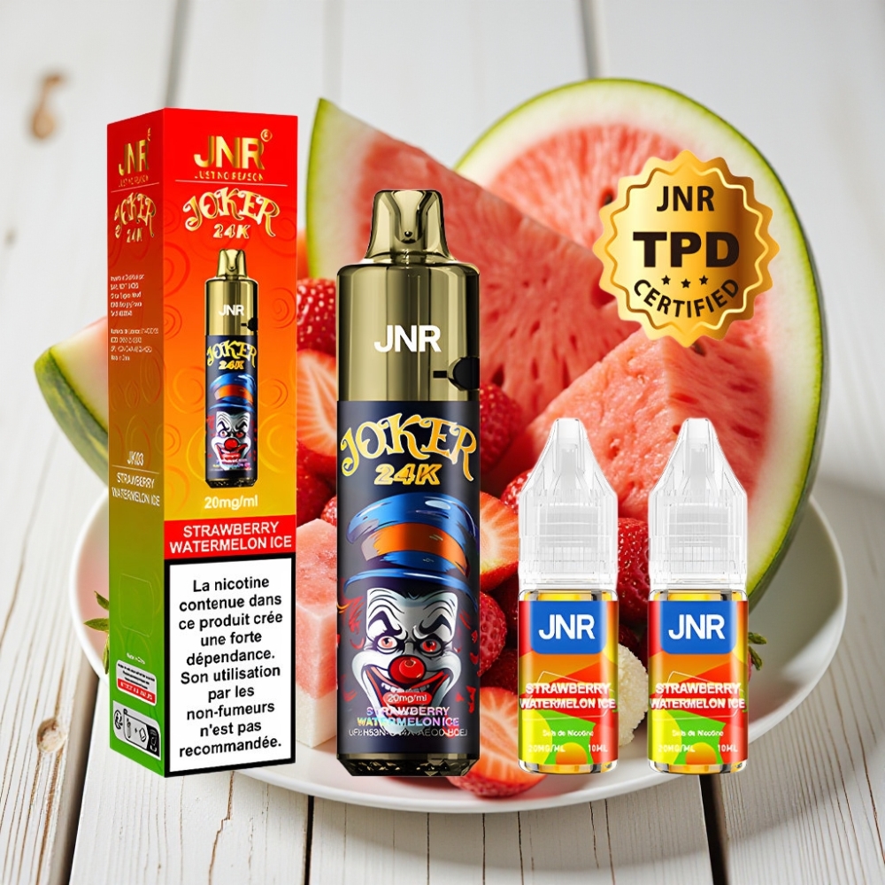 JNR Joker 24K Puffs Tek Kullanımlık Vape Çilek Karpuz Buz 10ml+800mAh+24000 Puffs