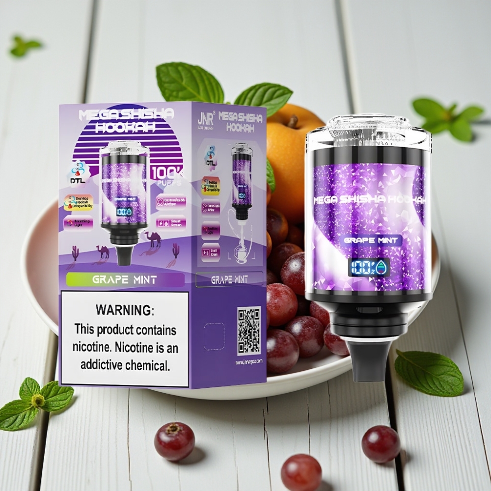 JNR Mega Shisha Hookah Masaüstü Uyumlu Üzüm Nanesi 100000 puf 60ml 2200mAh