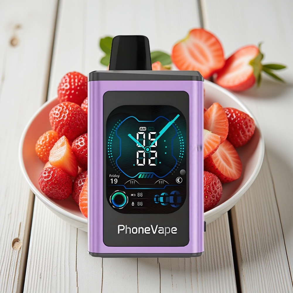JNR PhoneVape 30000 puf Çilek Buz Tek Kullanımlık Vape 850mAh Turbo Mod Hava Akışı Ayarlı