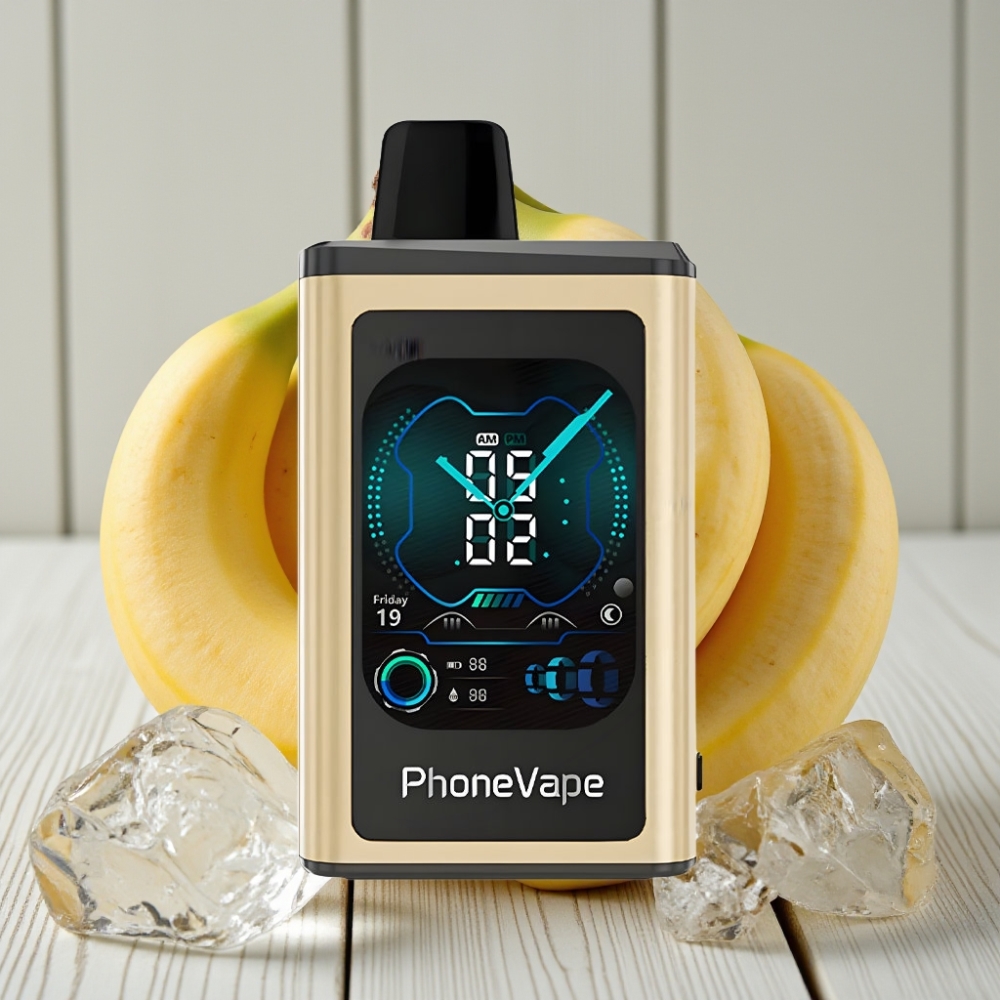 JNR PhoneVape 30000 puffs Tek Kullanımlık Vape Muz Buzu 850mAh Turbo Mod Hava Akışı Tam Ekran