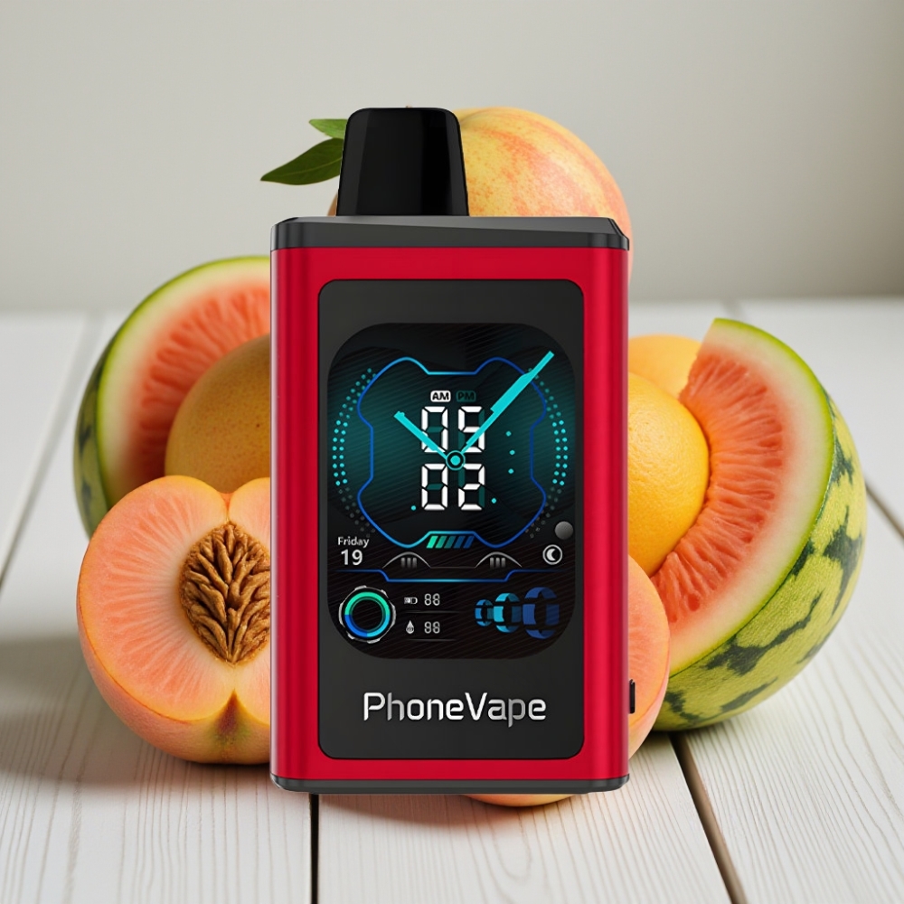 JNR PhoneVape 30000 puffs Tek Kullanımlık Vape Şeftali Mango Karpuz 850mAh Tip-C Şarj Ayarlanabilir Hava Akışı