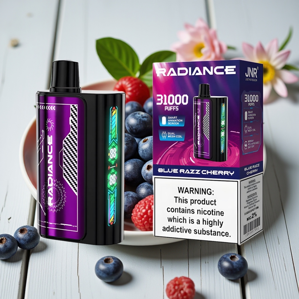 JNR Radiance 31000 Puffs Tek Kullanımlık Vape MAVİ AHUDUDU KİRAZ 28ml 950mAh Type-C