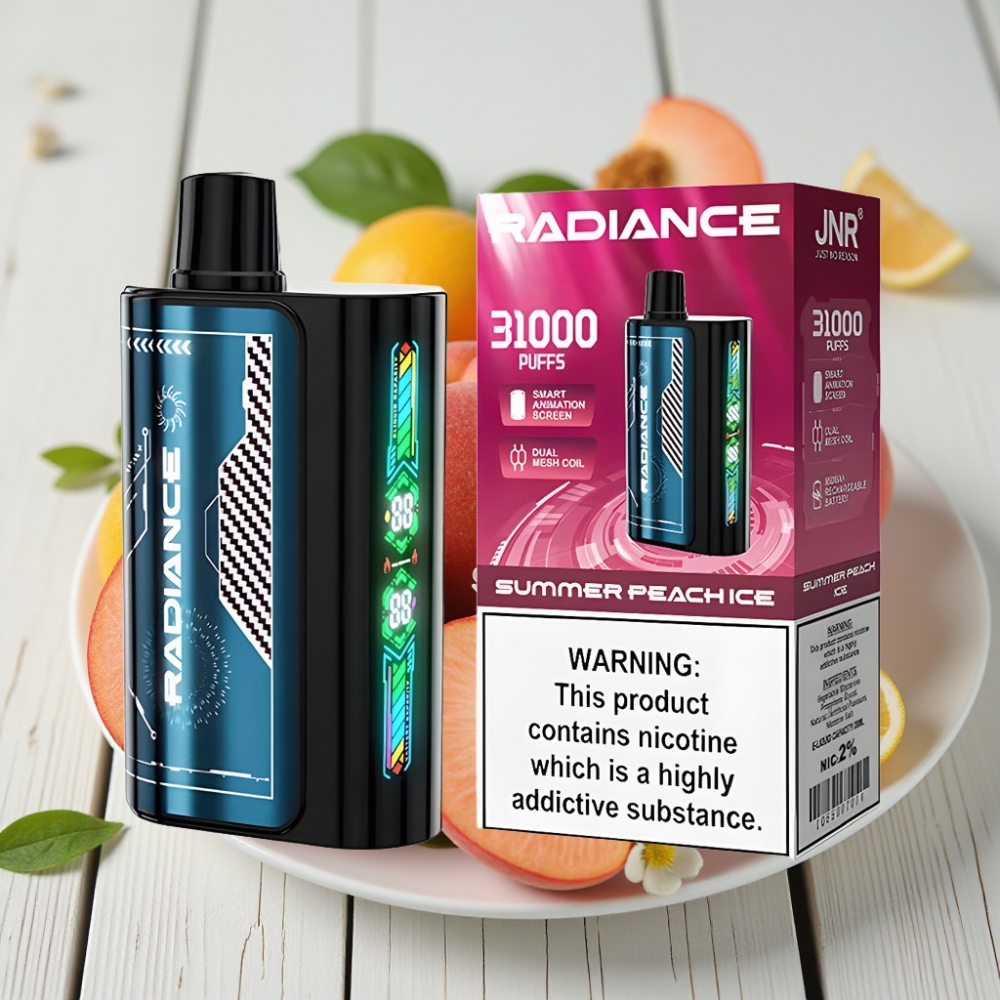 JNR Radiance 31000 Puffs Tek Kullanımlık Vape YAZ ŞEFTALİ BUZ – 28ml 950mAh Type-C
