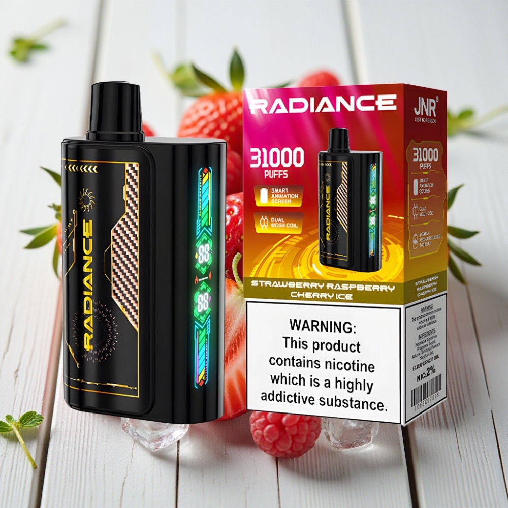 JNR Radiance 31000 Puffs Tek Kullanımlık Vape ÇİLEK AHUDUDU KİRAZ BUZ – 28ml 950mAh Type-C