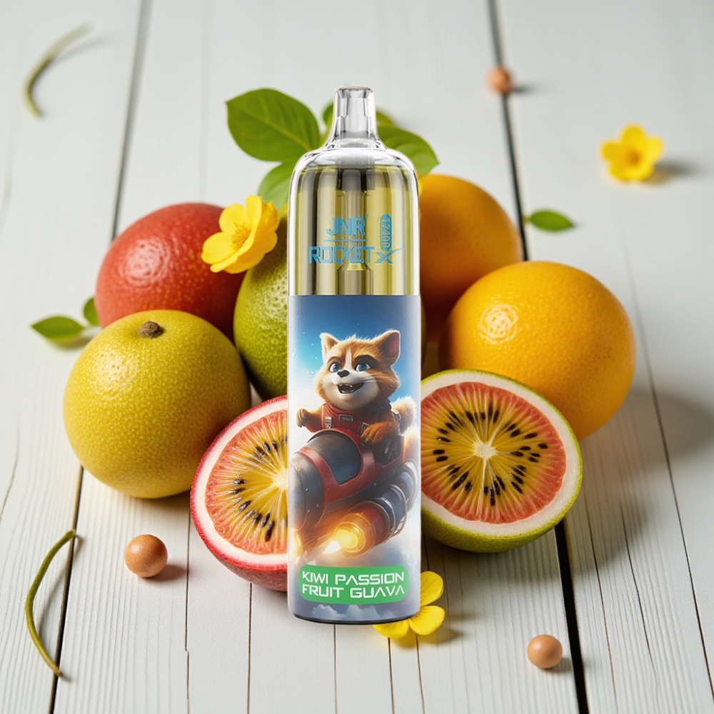 JNR Rocket-X 12400 Puffs Tek Kullanımlık Vape Kivi Çarkıfelek Guava 25ml 850mAh RGB
